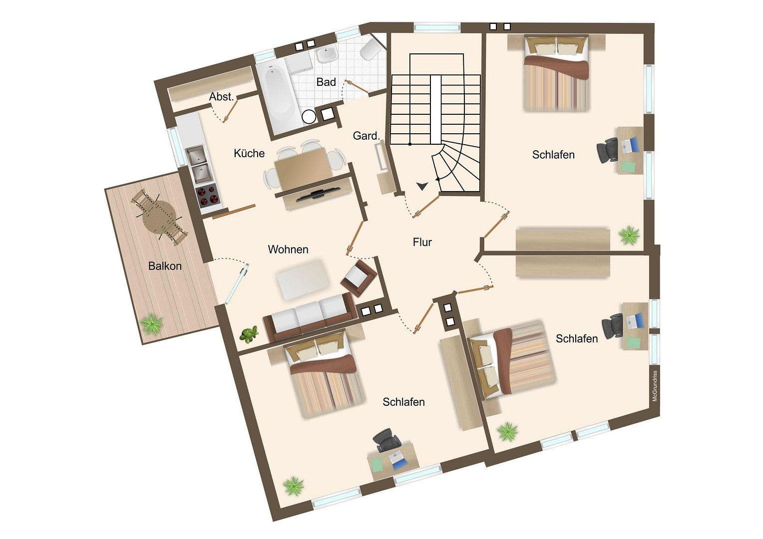 Prenájom bytu 4-izbový 105 m², Schlosswall 24, Osnabrück, Dolné Sasko Prenájom bytu 4-izbový 105 m², Schlosswall 24, Osnabrück, Dolné Sasko