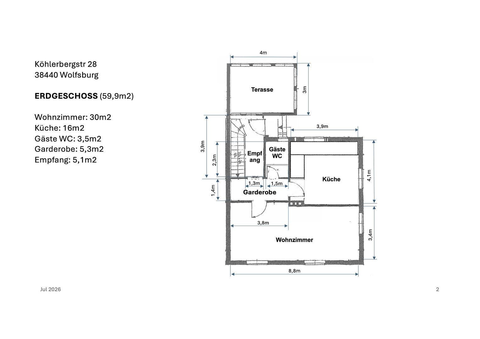 Prenájom domu 133 m², pozemok 591 m², Köhlerbergstraße 28, Wolfsburg, Dolné Sasko Prenájom domu 133 m², pozemok 591 m², Köhlerbergstraße 28, Wolfsburg, Dolné Sasko