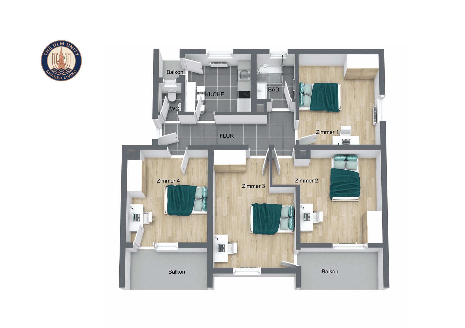 Prenájom bytu 4-izbový 85 m², Ulm, Bádensko-Wurttembersko Prenájom bytu 4-izbový 85 m², Ulm, Bádensko-Wurttembersko