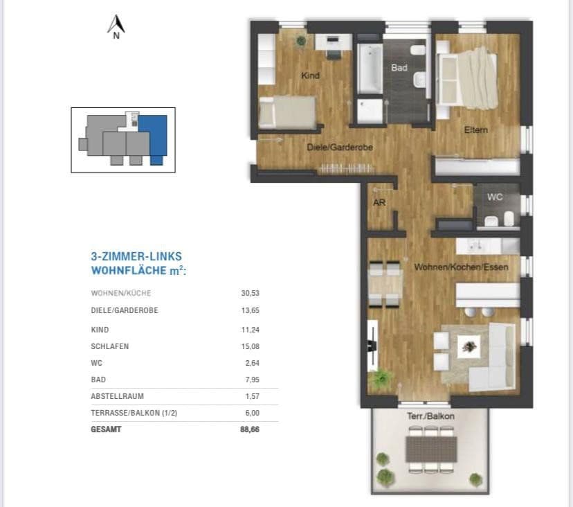 Prenájom bytu 3-izbový 89 m², Salzburgstraße 19, Mühldorf a. Inn, Bavorsko Prenájom bytu 3-izbový 89 m², Salzburgstraße 19, Mühldorf a. Inn, Bavorsko