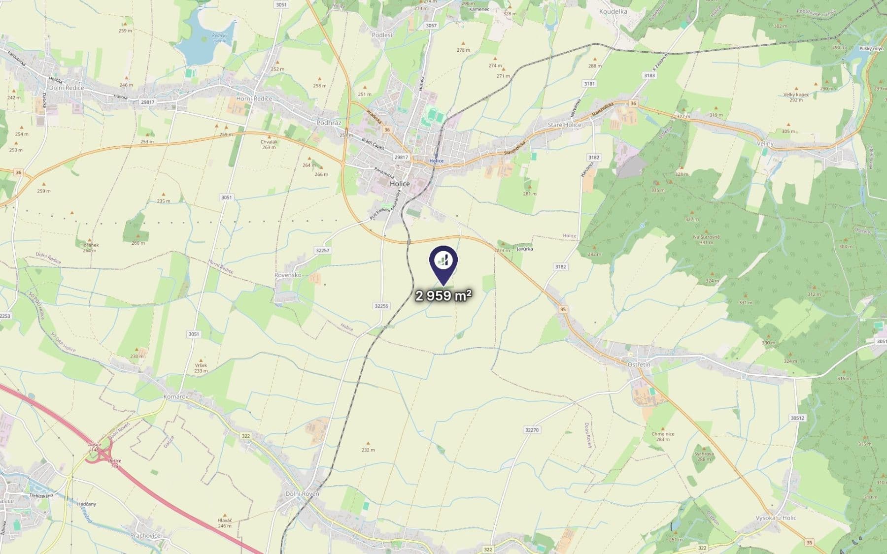 Predaj pozemku 2.959 m², Holice, Pardubický kraj Predaj pozemku 2.959 m², Holice, Pardubický kraj