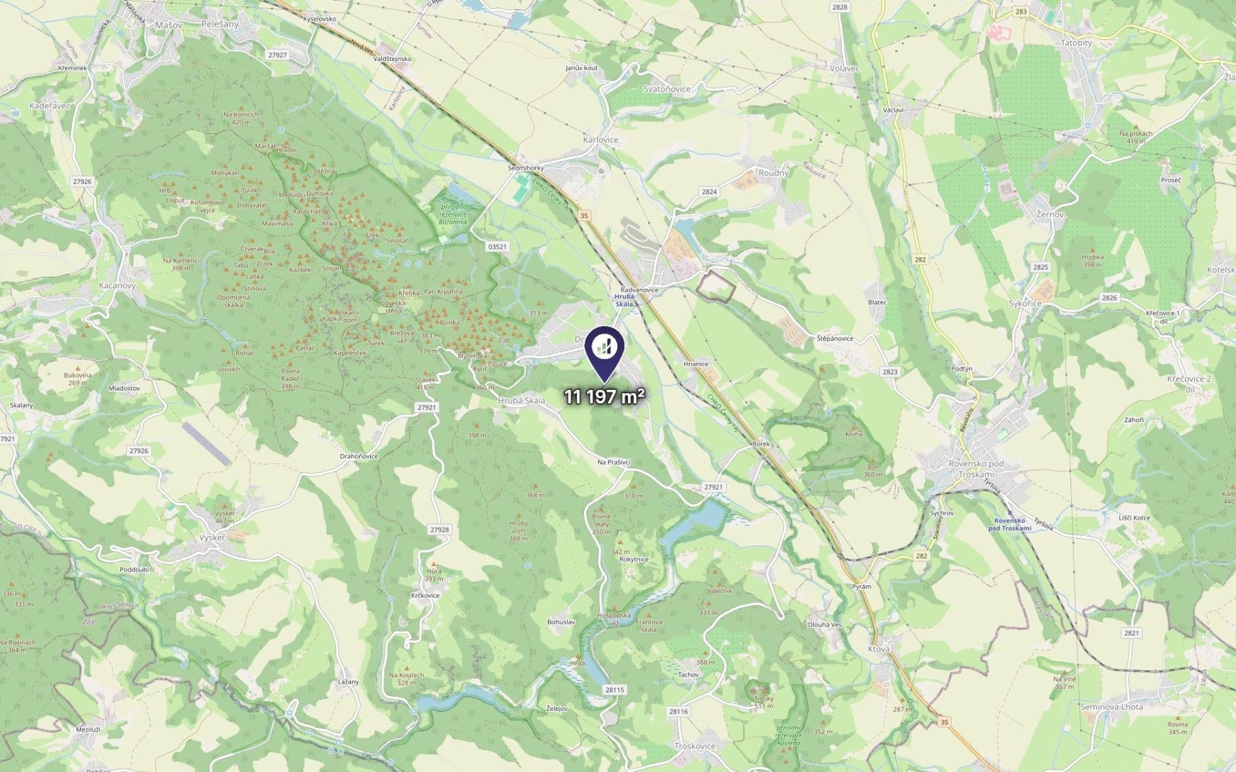 Predaj pozemku 11.197 m², Hrubá Skála, Liberecký kraj Predaj pozemku 11.197 m², Hrubá Skála, Liberecký kraj