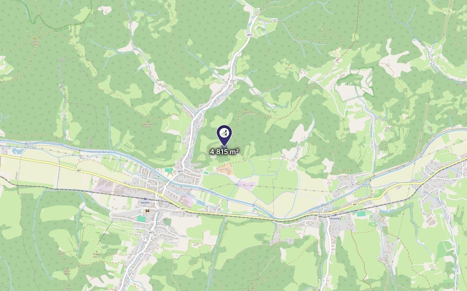 Predaj pozemku 4.815 m², Hovězí, Zlínský kraj Predaj pozemku 4.815 m², Hovězí, Zlínský kraj
