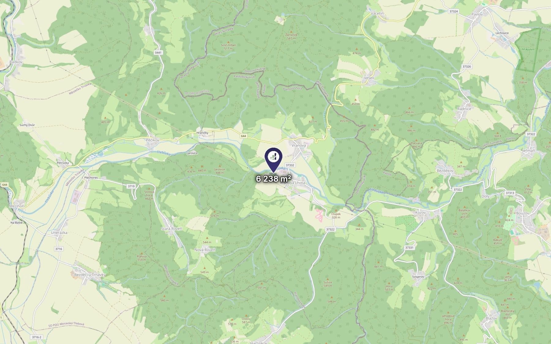 Predaj pozemku 6.238 m², Vranová Lhota, Pardubický kraj Predaj pozemku 6.238 m², Vranová Lhota, Pardubický kraj