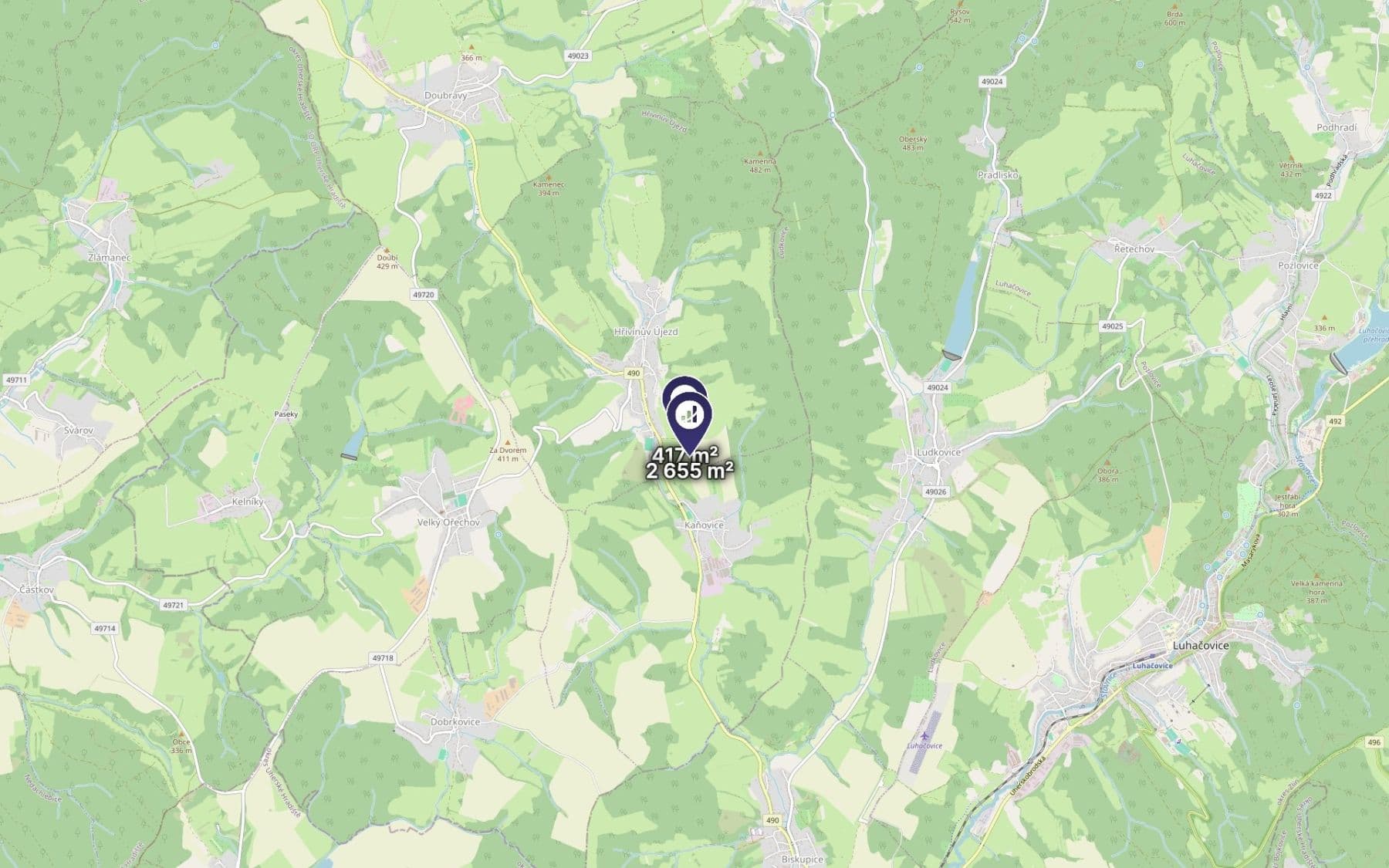 Predaj pozemku 1.536 m², Hřivínův Újezd, Zlínský kraj Predaj pozemku 1.536 m², Hřivínův Újezd, Zlínský kraj