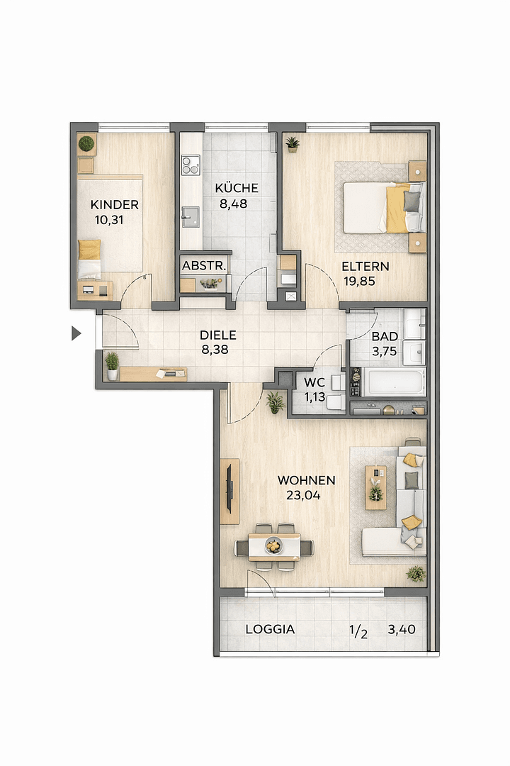 Predaj bytu 3-izbový 76 m², Hochstiftstraße 3, Paderborn, Severné Porýnie - Westfálsko Predaj bytu 3-izbový 76 m², Hochstiftstraße 3, Paderborn, Severné Porýnie - Westfálsko