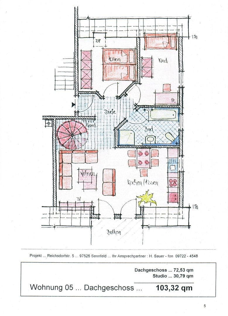 Prenájom bytu 4-izbový 103 m², Reichsdorfstraße 5, Sennfeld, Bavorsko Prenájom bytu 4-izbový 103 m², Reichsdorfstraße 5, Sennfeld, Bavorsko