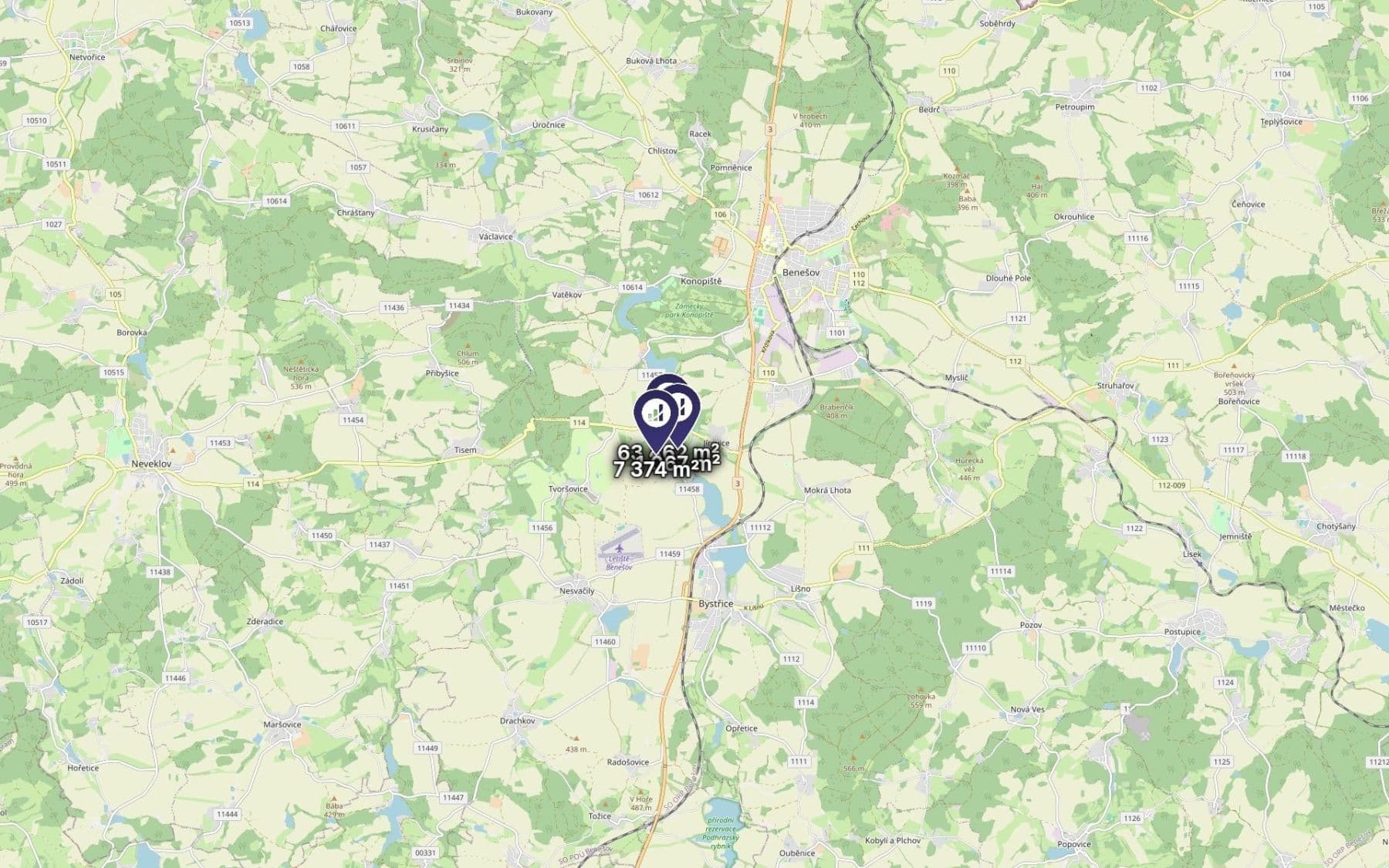 Predaj pozemku 71.903 m², Bystřice, Středočeský kraj Predaj pozemku 71.903 m², Bystřice, Středočeský kraj