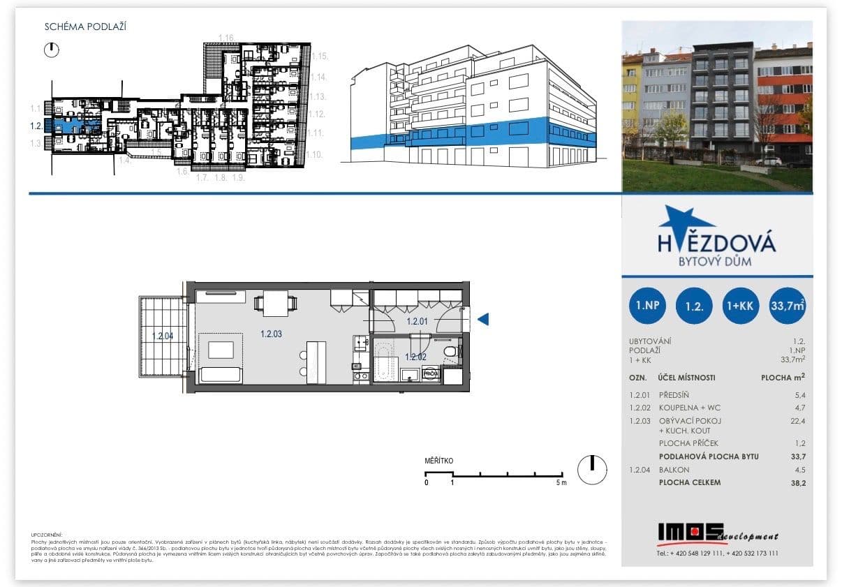 Prenájom bytu 1-izbový 33 m², Hvězdová, Brno, Jihomoravský kraj Prenájom bytu 1-izbový 33 m², Hvězdová, Brno, Jihomoravský kraj