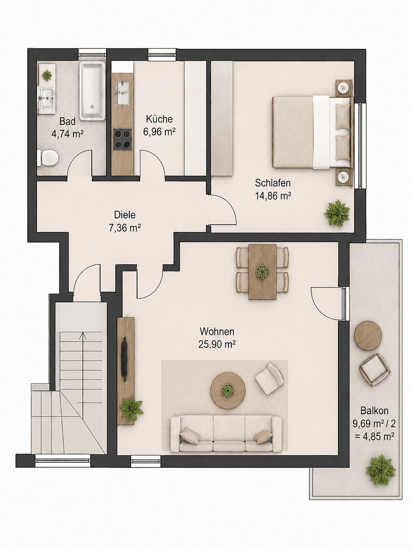 Prenájom bytu 2-izbový 66 m², Am Geifen, Mainz, Porýnie-Falcko Prenájom bytu 2-izbový 66 m², Am Geifen, Mainz, Porýnie-Falcko