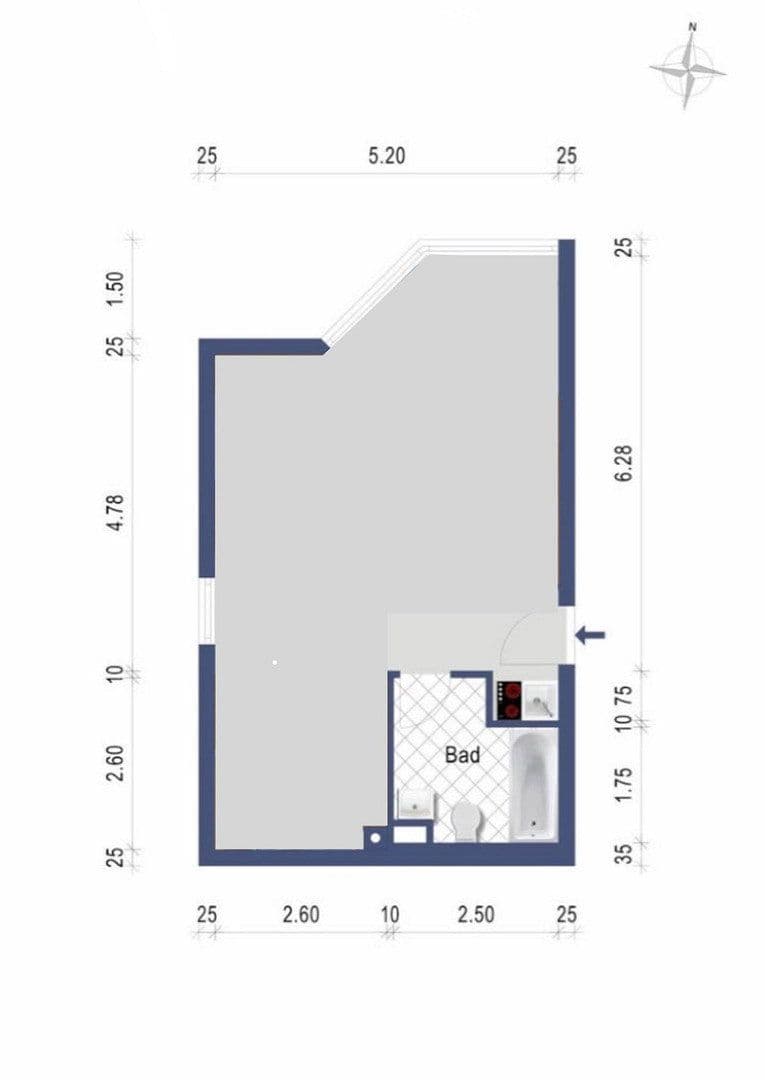 Prenájom bytu 1-izbový 41 m², Mainz, Porýnie-Falcko Prenájom bytu 1-izbový 41 m², Mainz, Porýnie-Falcko