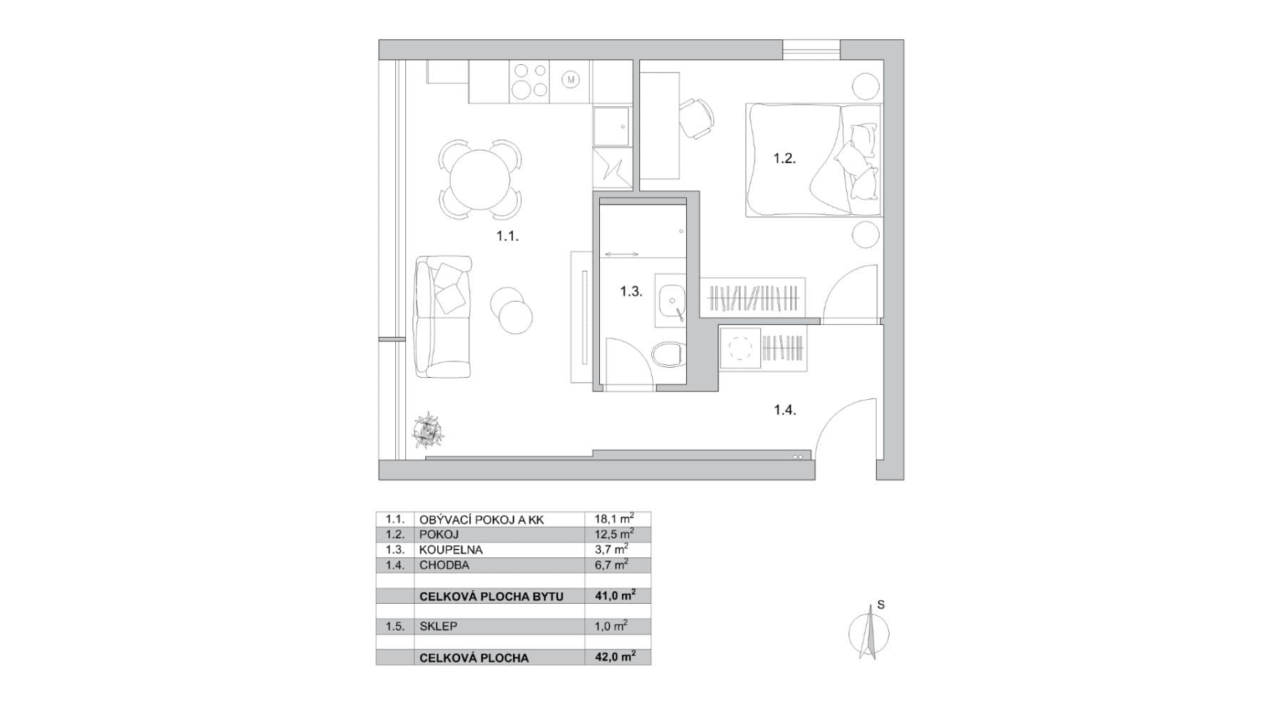Predaj bytu 2-izbový 42 m², Nekvasilova, Praha, Praha Predaj bytu 2-izbový 42 m², Nekvasilova, Praha, Praha