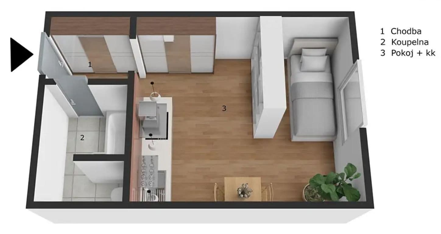 Prenájom bytu 1-izbový 20 m², Popelnicová, Plzeň, Plzeňský kraj Prenájom bytu 1-izbový 20 m², Popelnicová, Plzeň, Plzeňský kraj