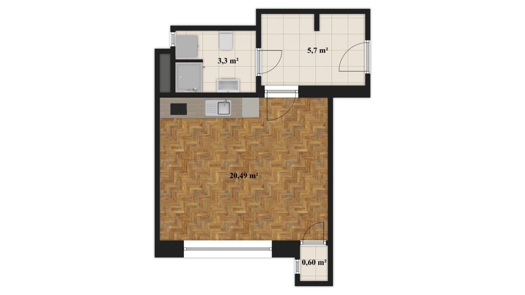 Prenájom bytu 1-izbový 30 m², Zemědělská, Praha, Praha Prenájom bytu 1-izbový 30 m², Zemědělská, Praha, Praha