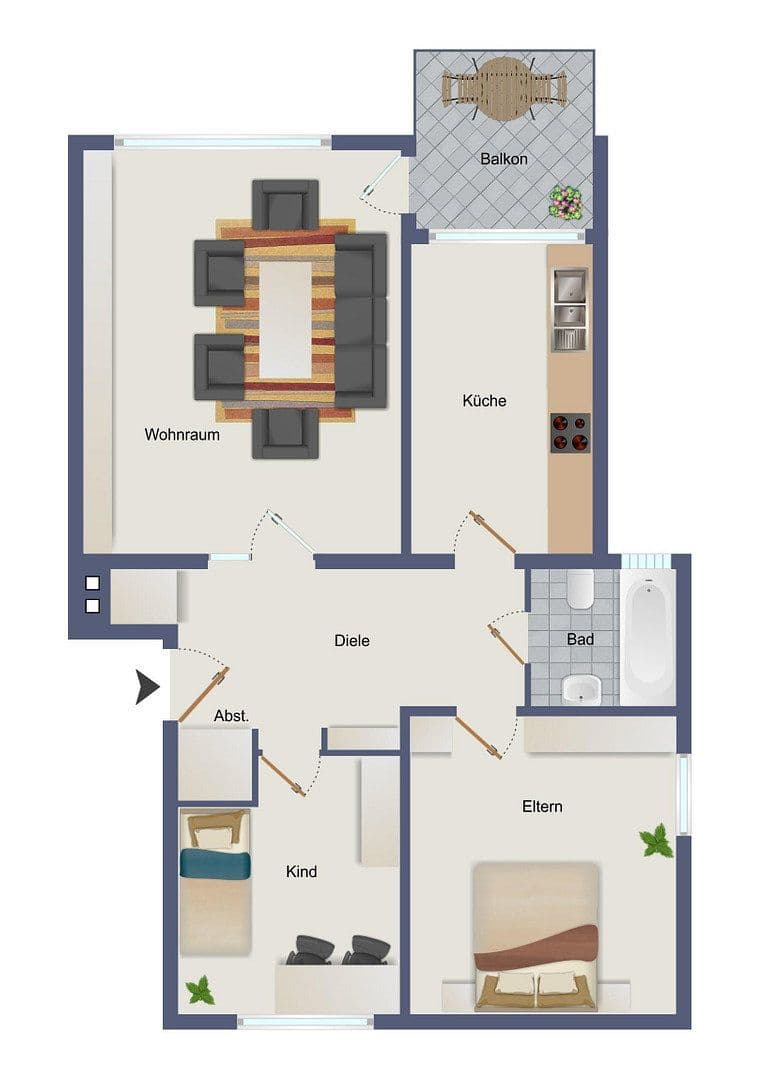 Predaj bytu 3-izbový 72 m², Oberhausen, Severné Porýnie - Westfálsko Predaj bytu 3-izbový 72 m², Oberhausen, Severné Porýnie - Westfálsko