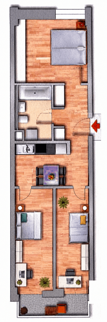 Predaj bytu 2-izbový 65 m², Berliner Allee 121, Berlin, Berlín Predaj bytu 2-izbový 65 m², Berliner Allee 121, Berlin, Berlín