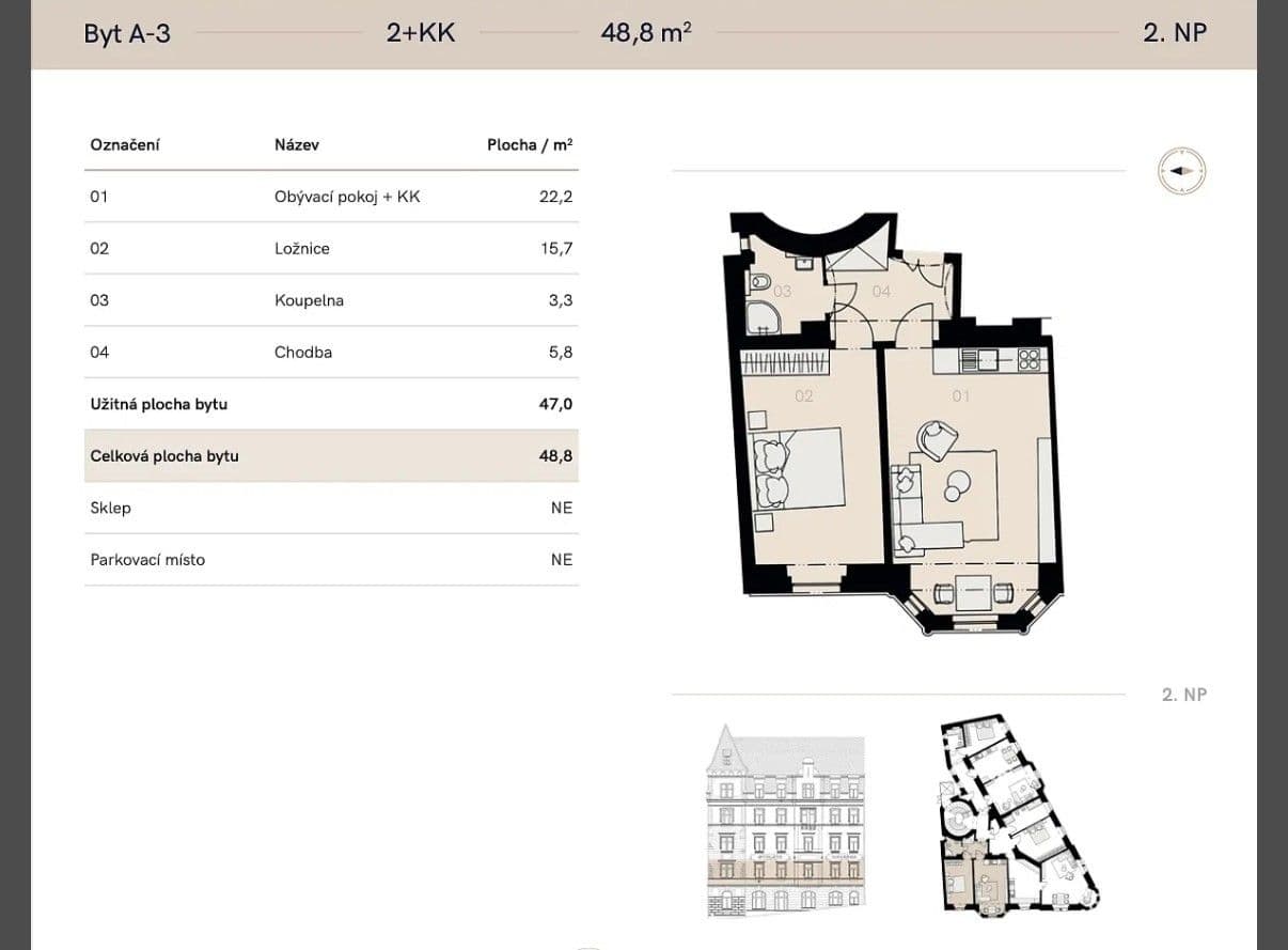 Prenájom bytu 2-izbový 49 m², Na Zderaze, Praha, Praha Prenájom bytu 2-izbový 49 m², Na Zderaze, Praha, Praha