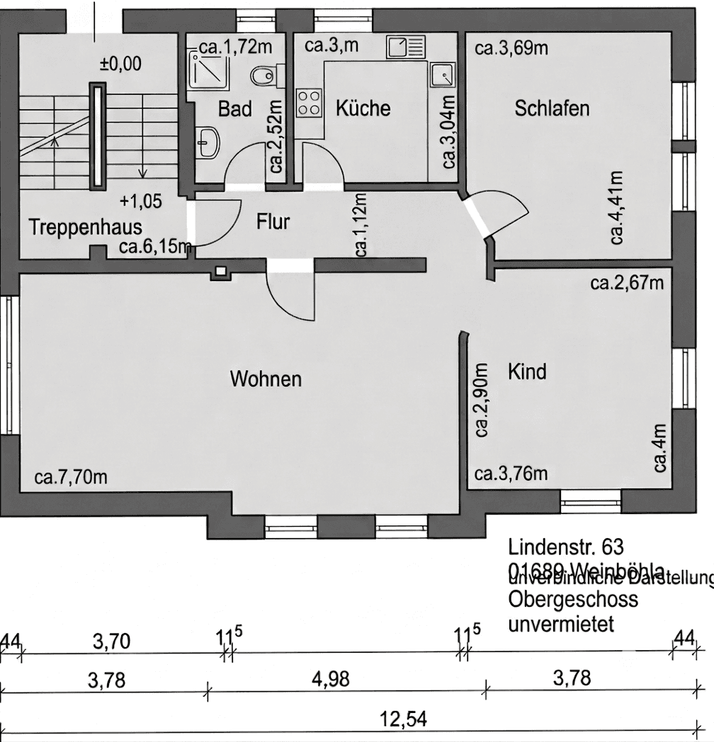 Prenájom bytu 3-izbový 80 m², Lindenstraße 63, Weinböhla, Sasko Prenájom bytu 3-izbový 80 m², Lindenstraße 63, Weinböhla, Sasko