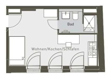 Prenájom bytu 1-izbový 27 m², Rembrandtstraße 20, Berlin, Berlín Prenájom bytu 1-izbový 27 m², Rembrandtstraße 20, Berlin, Berlín