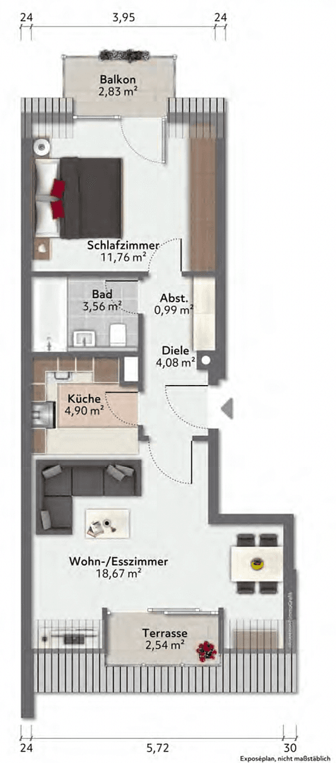 Prenájom bytu 2-izbový 47 m², Hofmarkweg 4, Unterhaching, Bavorsko Prenájom bytu 2-izbový 47 m², Hofmarkweg 4, Unterhaching, Bavorsko