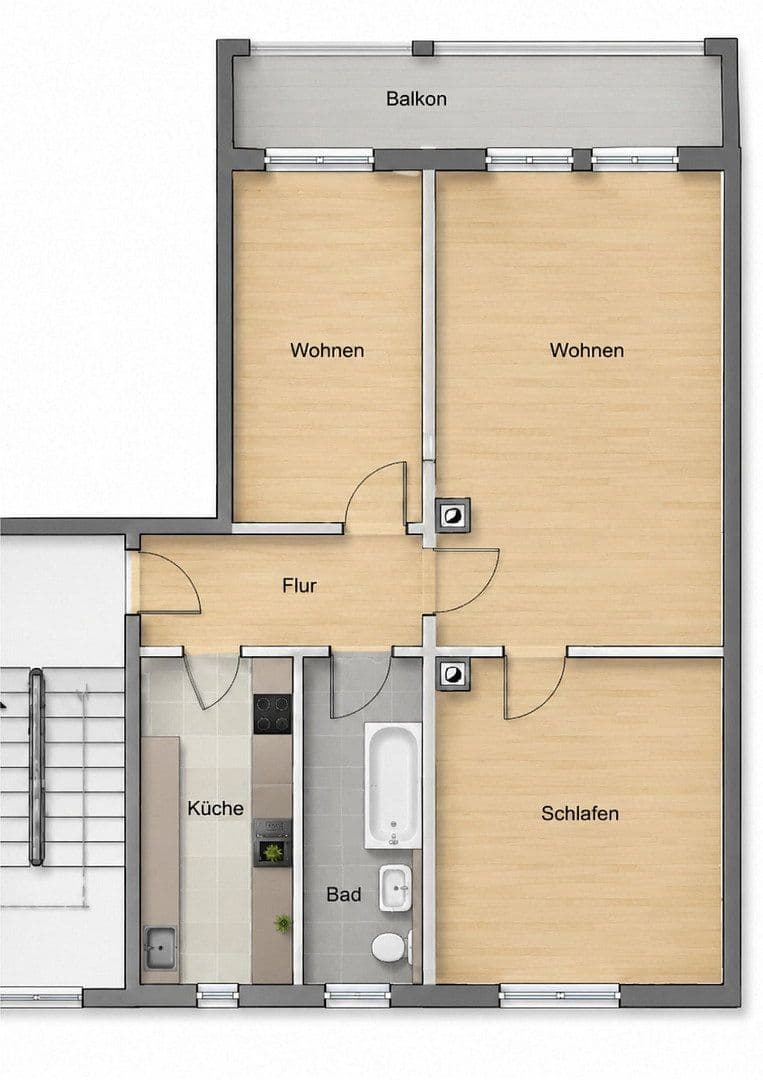 Prenájom bytu 3-izbový 62 m², Neubau 16, Elterlein, Sasko Prenájom bytu 3-izbový 62 m², Neubau 16, Elterlein, Sasko