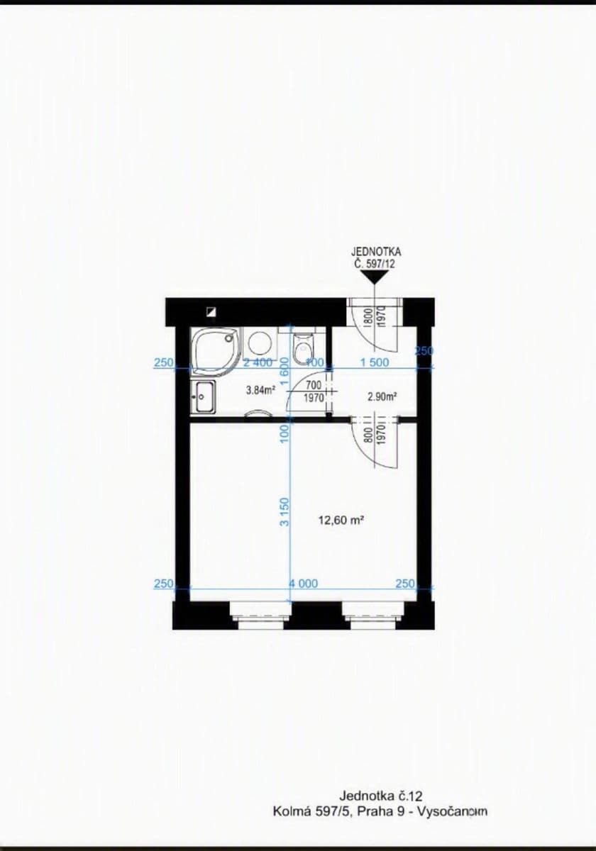 Prenájom bytu 1-izbový 19 m², Kolmá, Praha, Praha Prenájom bytu 1-izbový 19 m², Kolmá, Praha, Praha