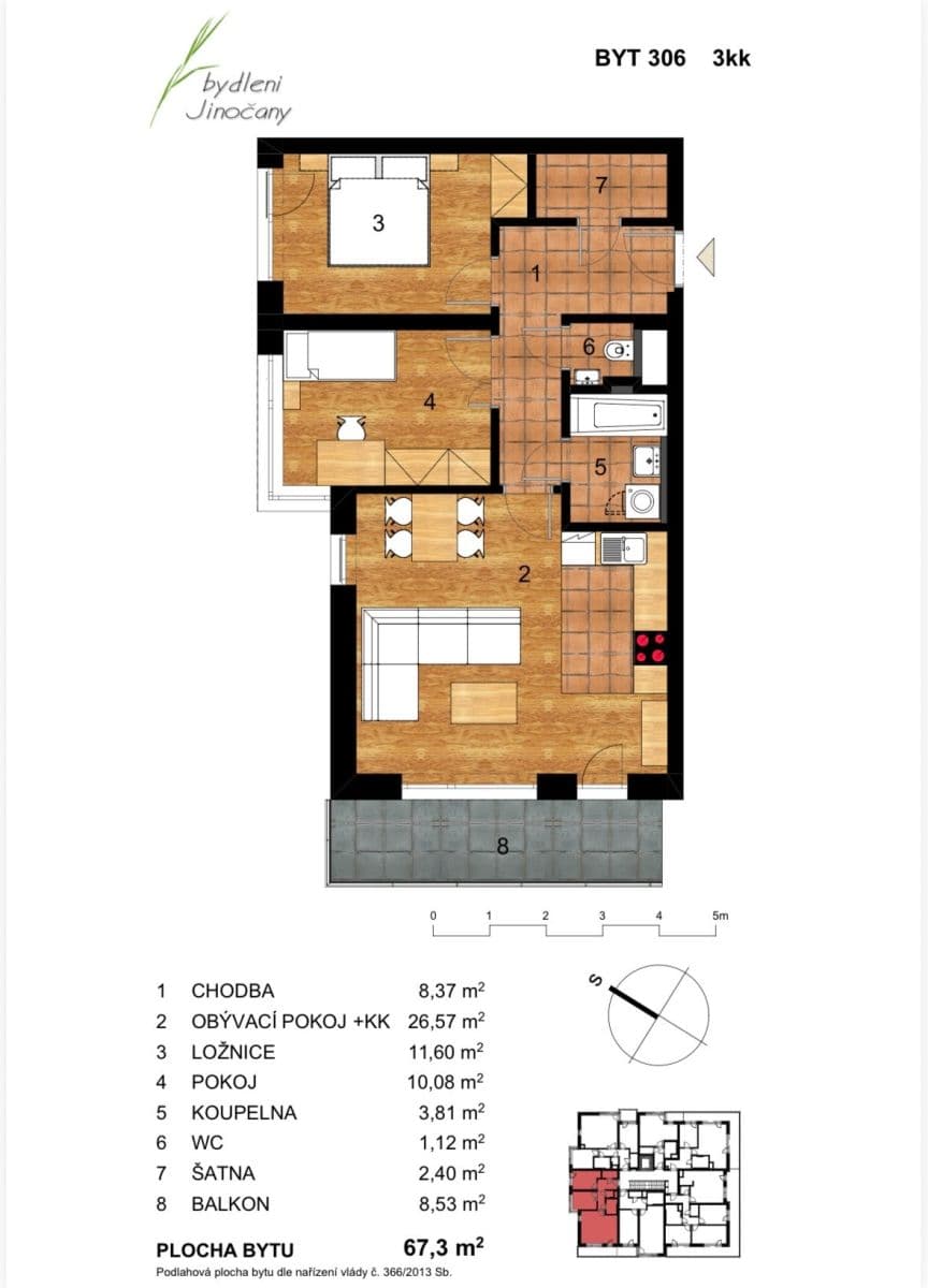 Prenájom bytu 3-izbový 68 m², Emy Destinové, Jinočany, Středočeský kraj Prenájom bytu 3-izbový 68 m², Emy Destinové, Jinočany, Středočeský kraj