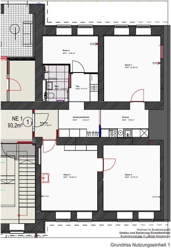 Prenájom bytu 4-izbový 94 m², Budenbergstraße 9, Magdeburg, Sasko-Anhaltsko Prenájom bytu 4-izbový 94 m², Budenbergstraße 9, Magdeburg, Sasko-Anhaltsko