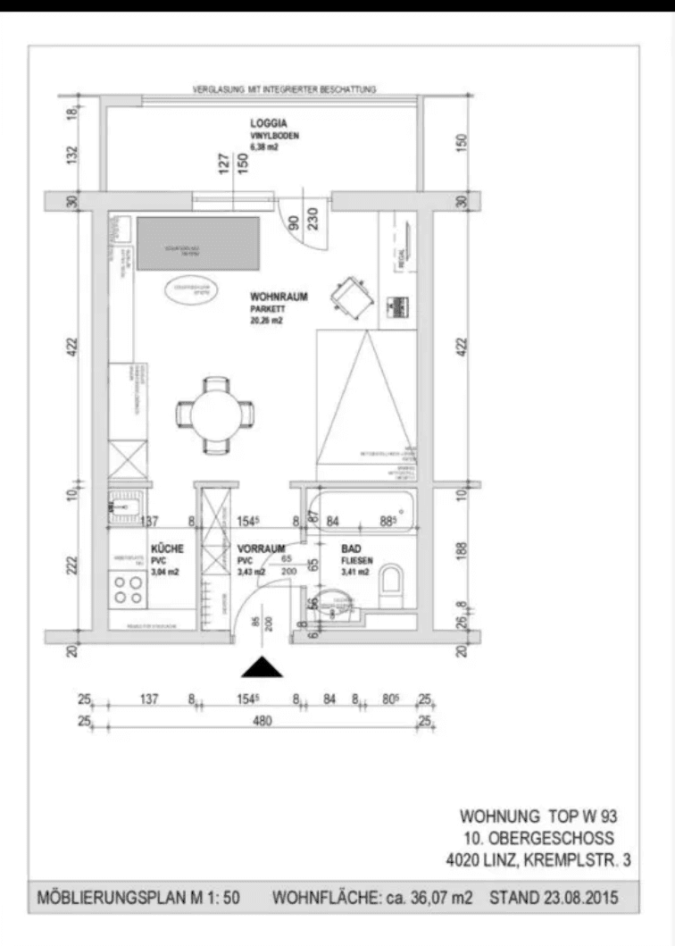 Predaj bytu 1-izbový 37 m², Kremplstraße 3, Linz, Horné Rakúsko Predaj bytu 1-izbový 37 m², Kremplstraße 3, Linz, Horné Rakúsko