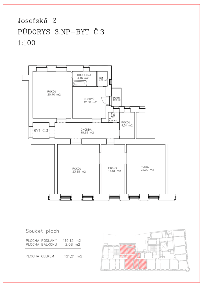 Prenájom bytu 5-izbový 121 m², Josefská, Brno, Jihomoravský kraj Prenájom bytu 5-izbový 121 m², Josefská, Brno, Jihomoravský kraj