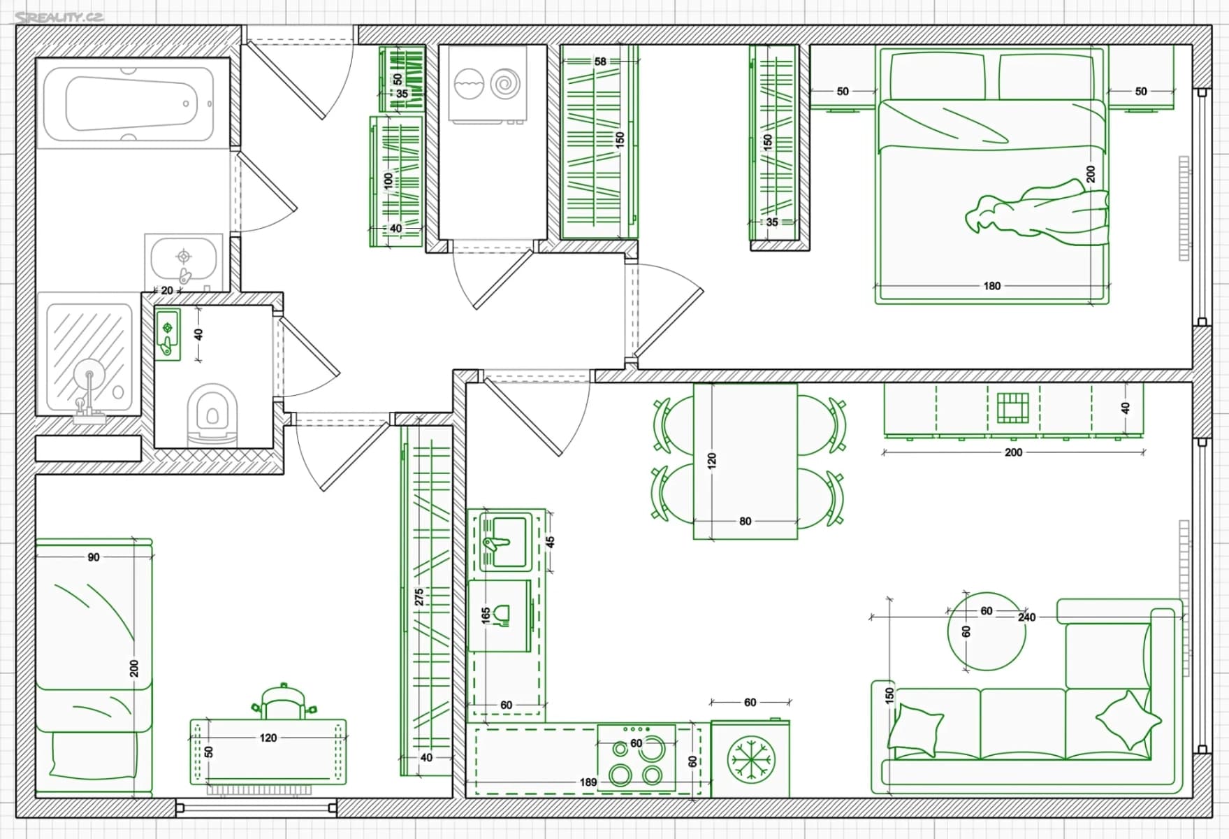 Predaj bytu 3-izbový 53 m², Makovského, Praha, Praha Predaj bytu 3-izbový 53 m², Makovského, Praha, Praha