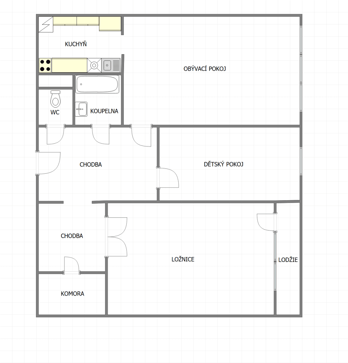 Prenájom bytu 3-izbový 63 m², Hněvkovského, Praha, Praha Prenájom bytu 3-izbový 63 m², Hněvkovského, Praha, Praha