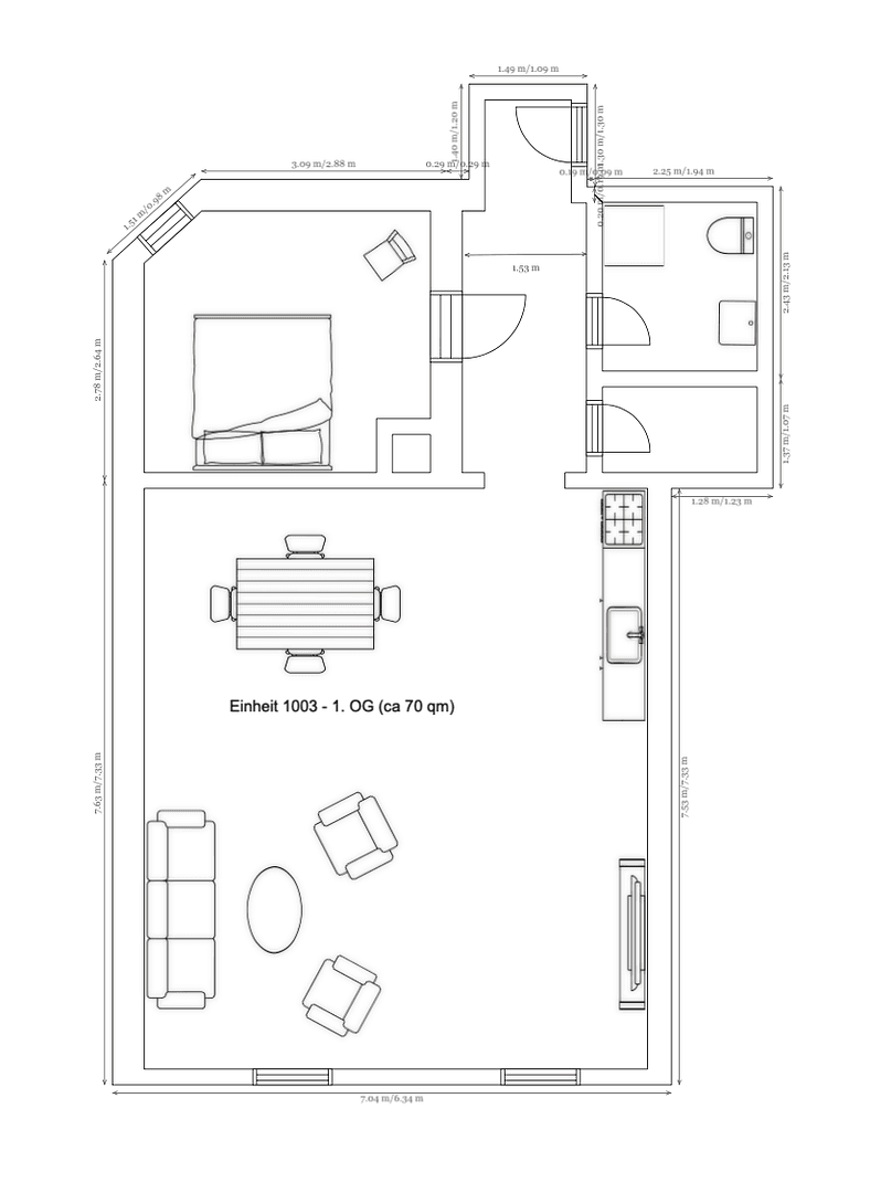 Prenájom bytu 2-izbový 71 m², Stadtplatz 14, Bogen, Bavorsko Prenájom bytu 2-izbový 71 m², Stadtplatz 14, Bogen, Bavorsko