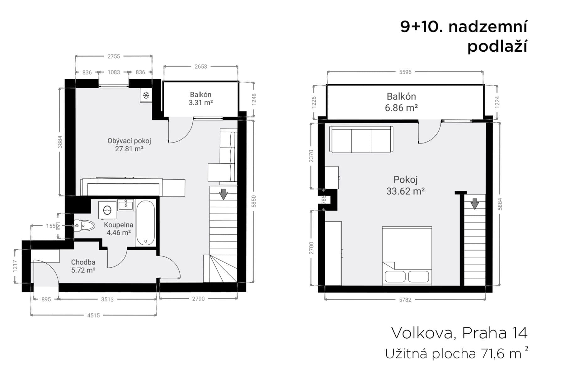 Predaj bytu 2-izbový 82 m², Volkova, Praha, Praha Predaj bytu 2-izbový 82 m², Volkova, Praha, Praha