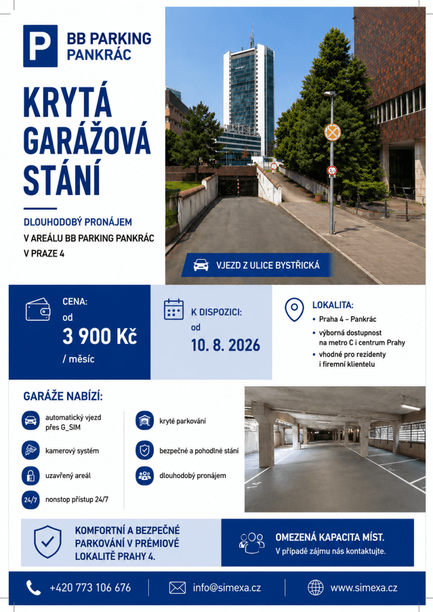 Prenájom garáže 14 m², Bystřická, Praha, Praha Prenájom garáže 14 m², Bystřická, Praha, Praha