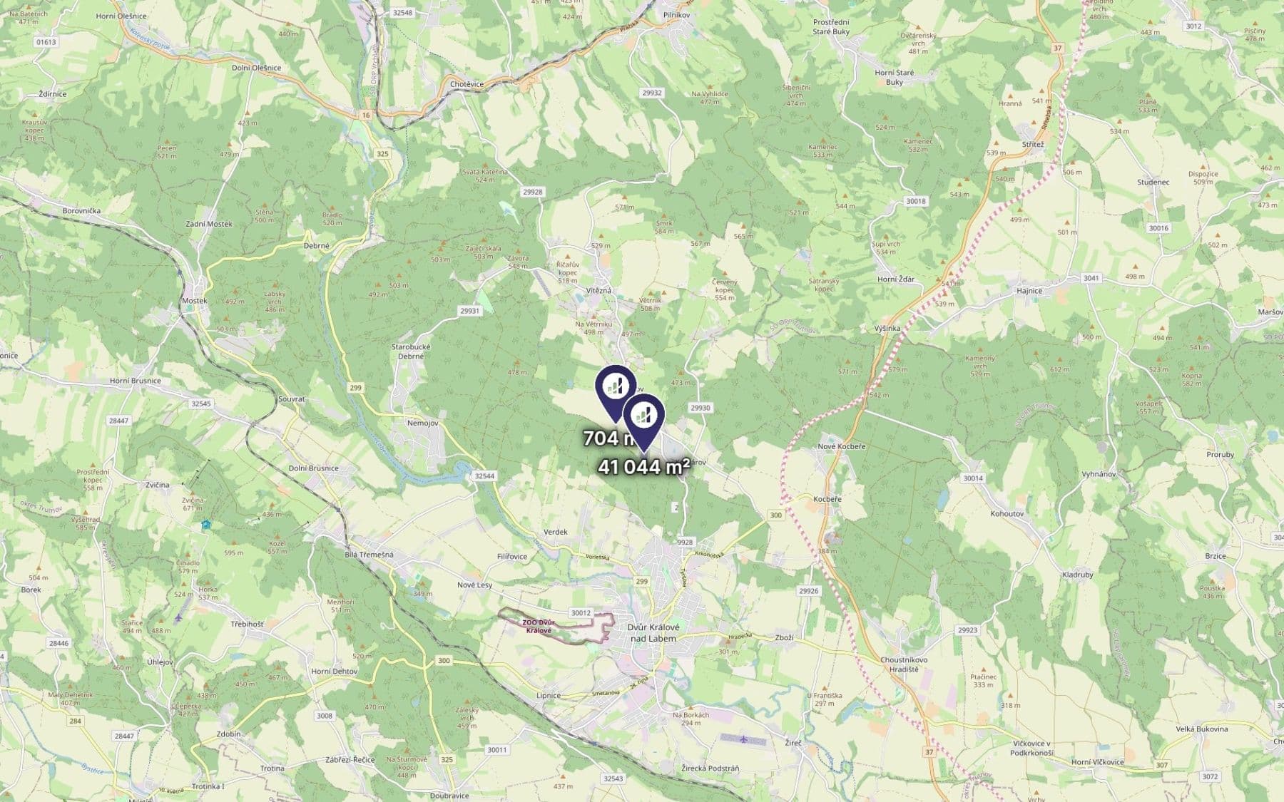 Predaj pozemku 6.958 m², Vítězná, Královéhradecký kraj Predaj pozemku 6.958 m², Vítězná, Královéhradecký kraj