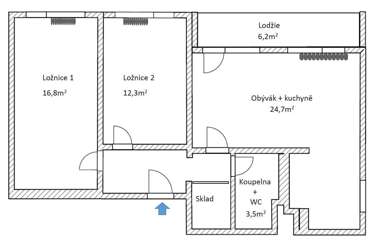 Prenájom bytu 3-izbový 66 m², Habrová, Praha, Praha Prenájom bytu 3-izbový 66 m², Habrová, Praha, Praha