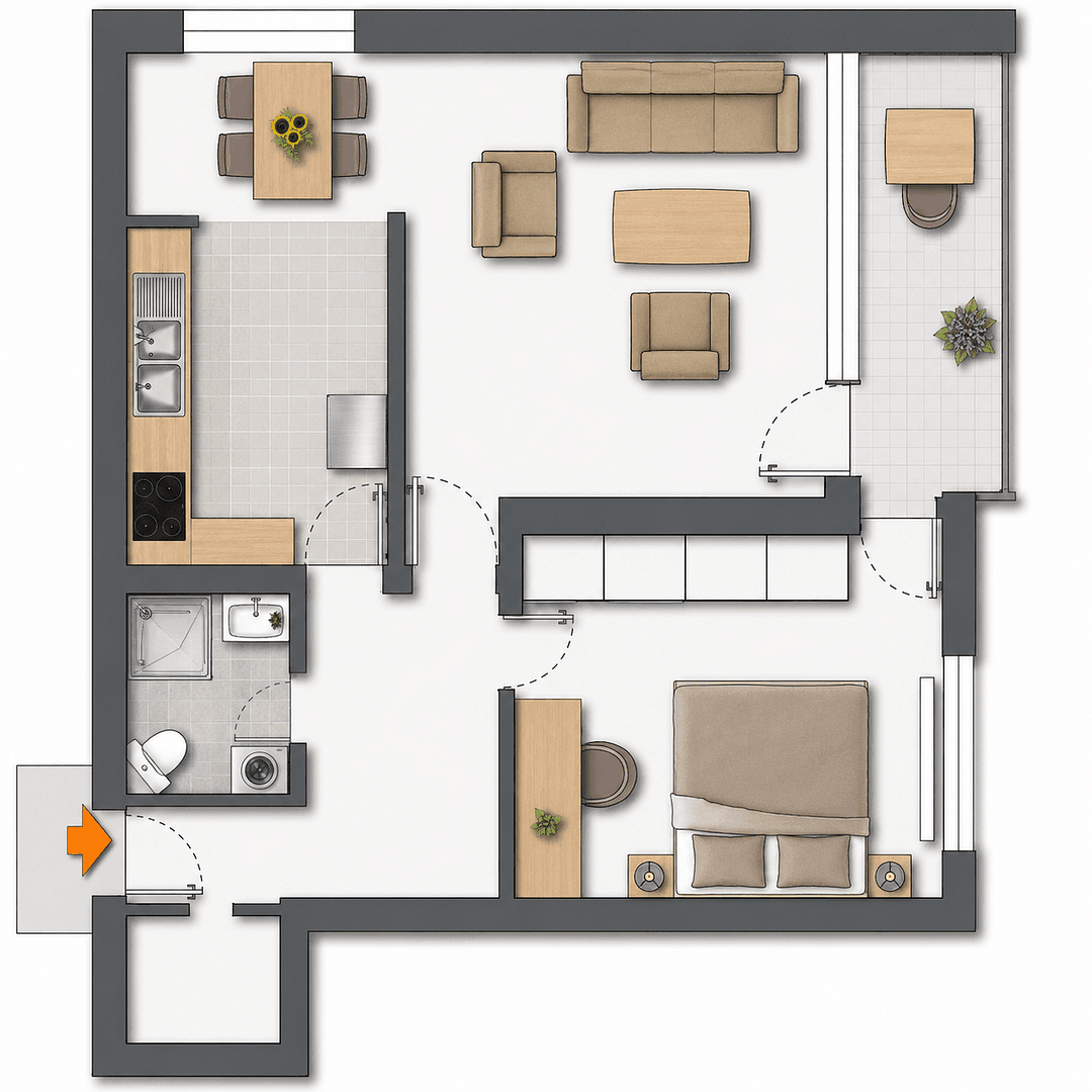 Predaj bytu 2-izbový 60 m², Traunreut, Bavorsko Predaj bytu 2-izbový 60 m², Traunreut, Bavorsko