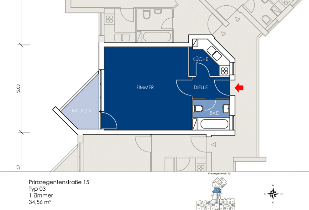 Predaj bytu 1-izbový 35 m², Prinzregentenstr. 15, Berlin, Berlín Predaj bytu 1-izbový 35 m², Prinzregentenstr. 15, Berlin, Berlín