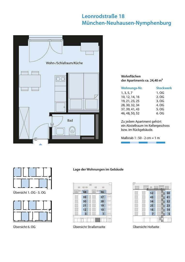 Prenájom bytu 1-izbový 25 m², Leonrodstrasse 18, München, Bavorsko Prenájom bytu 1-izbový 25 m², Leonrodstrasse 18, München, Bavorsko