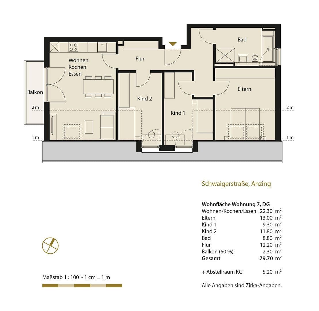 Prenájom bytu 4-izbový 80 m², Anzing, Bavorsko Prenájom bytu 4-izbový 80 m², Anzing, Bavorsko