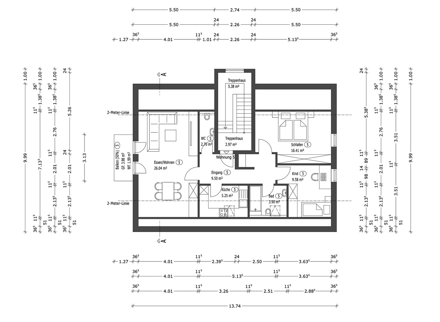 Prenájom bytu 3-izbový 74 m², Liebigstraße 16a, Waldkraiburg, Bavorsko Prenájom bytu 3-izbový 74 m², Liebigstraße 16a, Waldkraiburg, Bavorsko