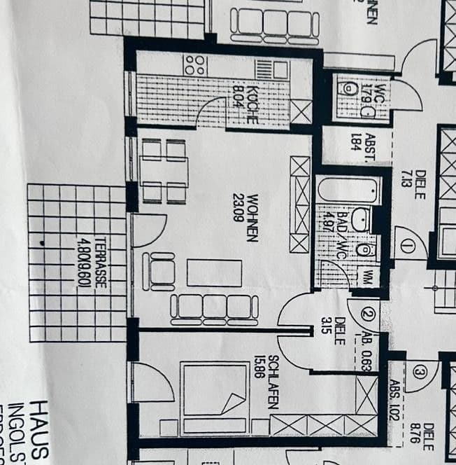 Prenájom bytu 2-izbový 60 m², Ingolstadt, Bavorsko Prenájom bytu 2-izbový 60 m², Ingolstadt, Bavorsko