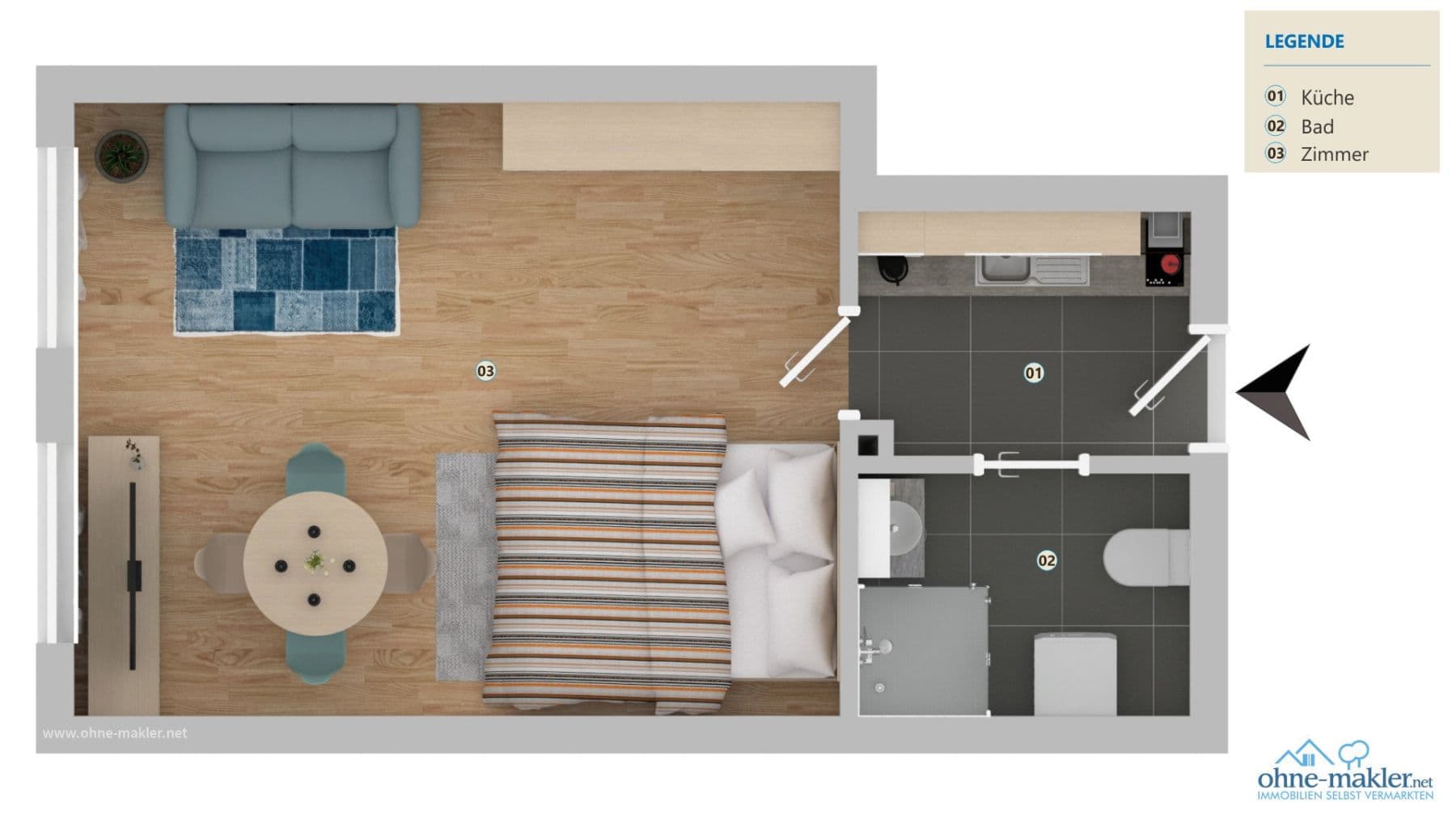 Prenájom bytu 1-izbový 30 m², Fürther Straße 8, Nürnberg, Bavorsko Prenájom bytu 1-izbový 30 m², Fürther Straße 8, Nürnberg, Bavorsko
