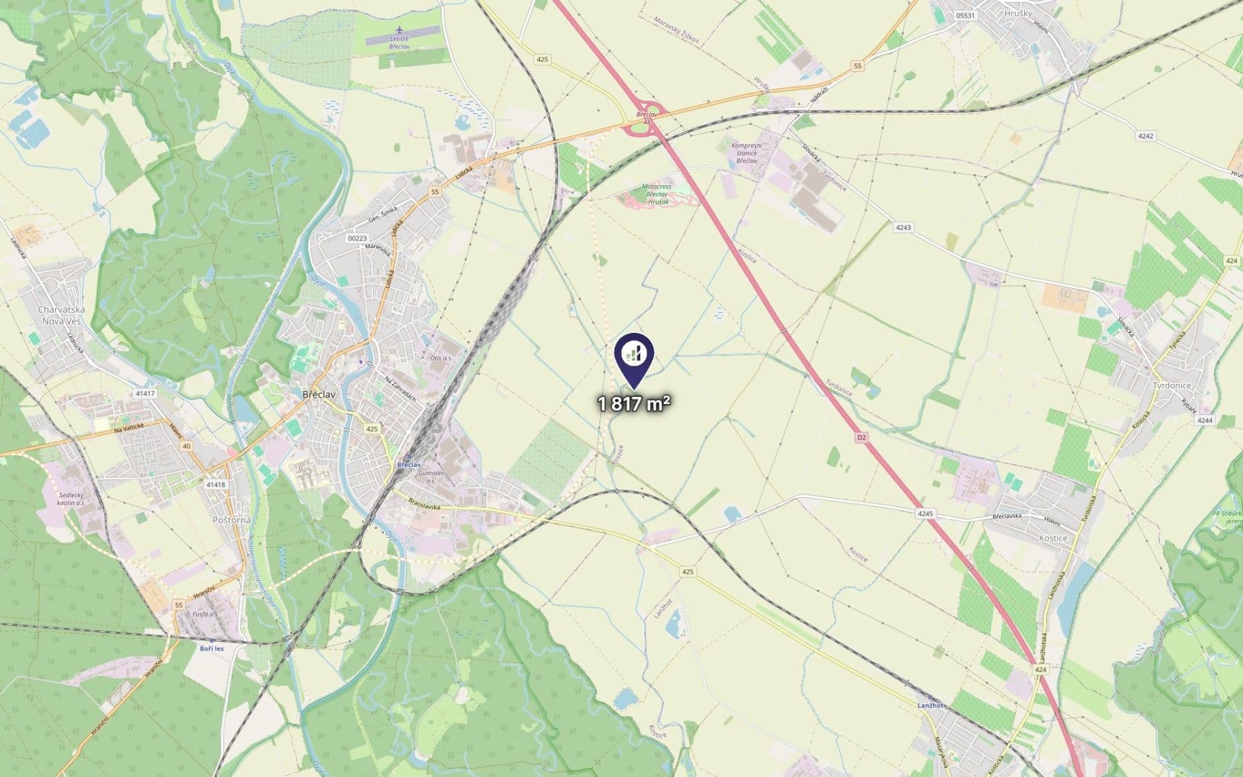 Predaj pozemku 1.817 m², Kostice, Jihomoravský kraj Predaj pozemku 1.817 m², Kostice, Jihomoravský kraj