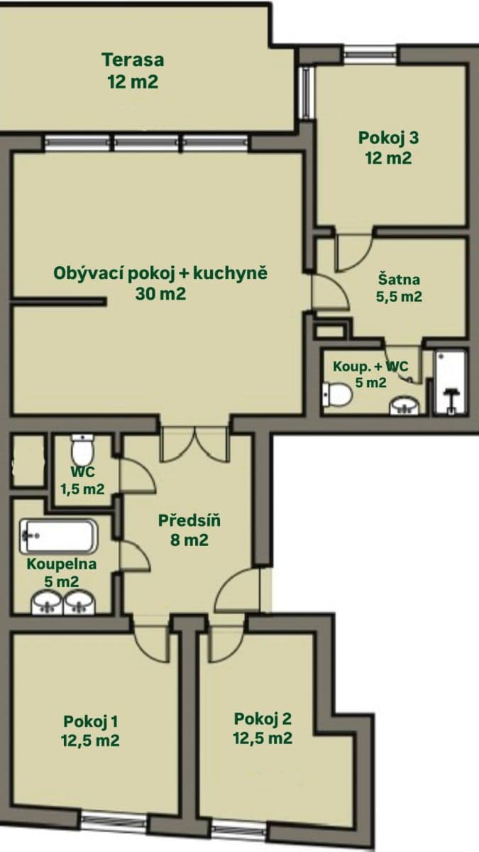 Predaj bytu 4-izbový 92 m², Pod Hliništěm, Praha, Praha Predaj bytu 4-izbový 92 m², Pod Hliništěm, Praha, Praha
