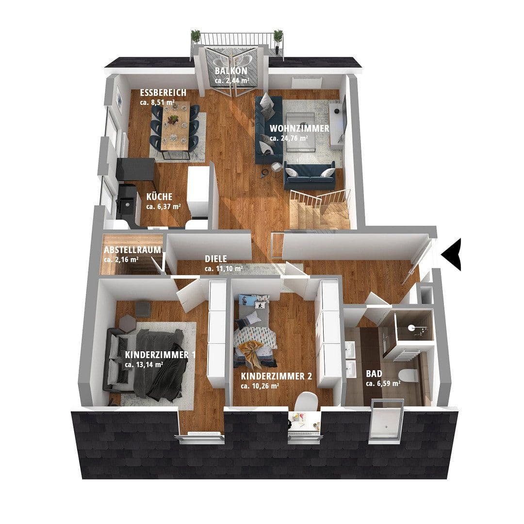 Predaj bytu 4-izbový 123 m², Hirschaid, Bavorsko Predaj bytu 4-izbový 123 m², Hirschaid, Bavorsko