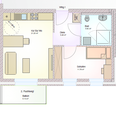 Prenájom bytu 2-izbový 50 m², Neuenkirchen-Vörden, Dolné Sasko Prenájom bytu 2-izbový 50 m², Neuenkirchen-Vörden, Dolné Sasko