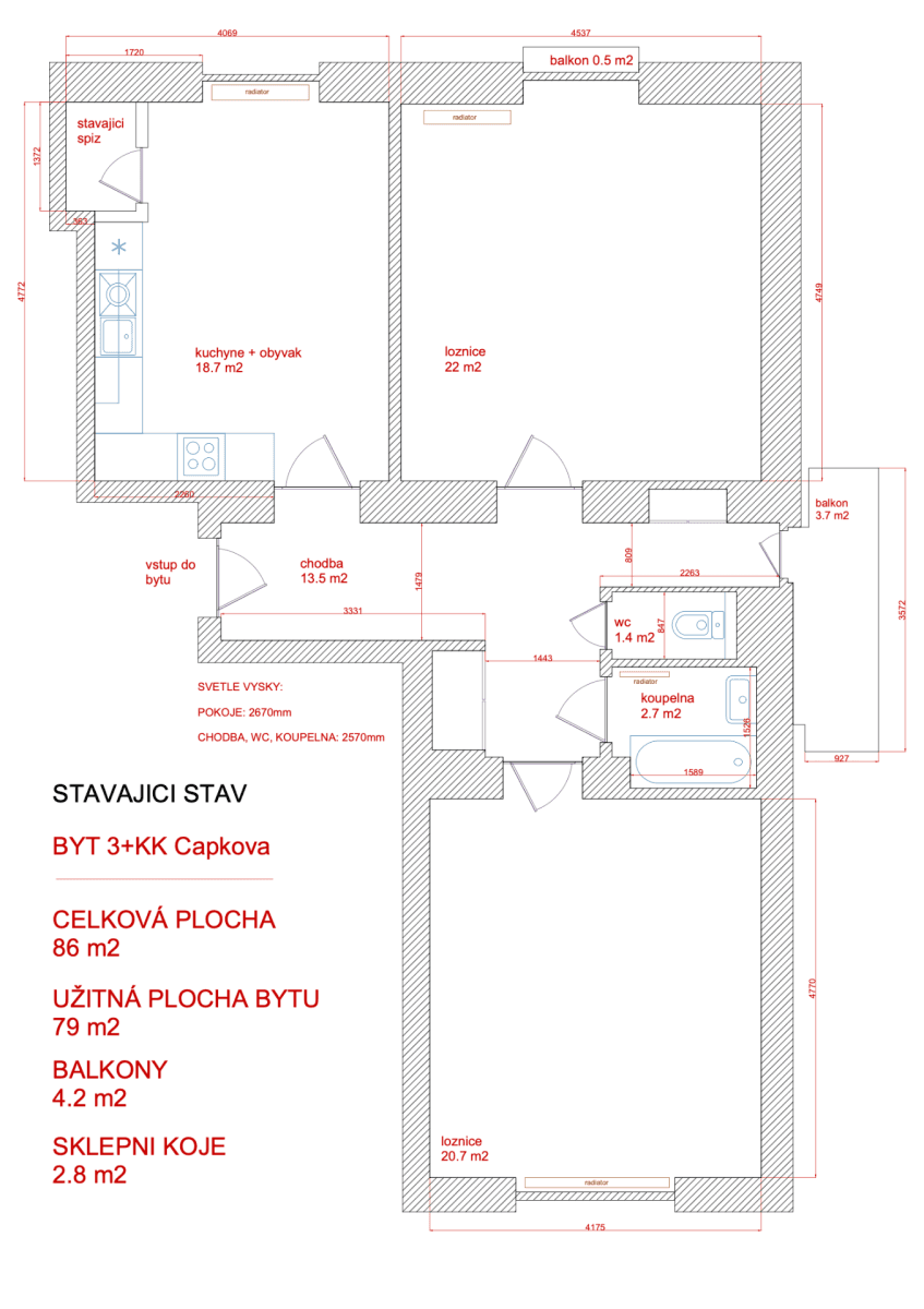 Predaj bytu 3-izbový 86 m², Čápkova, Brno, Jihomoravský kraj Predaj bytu 3-izbový 86 m², Čápkova, Brno, Jihomoravský kraj