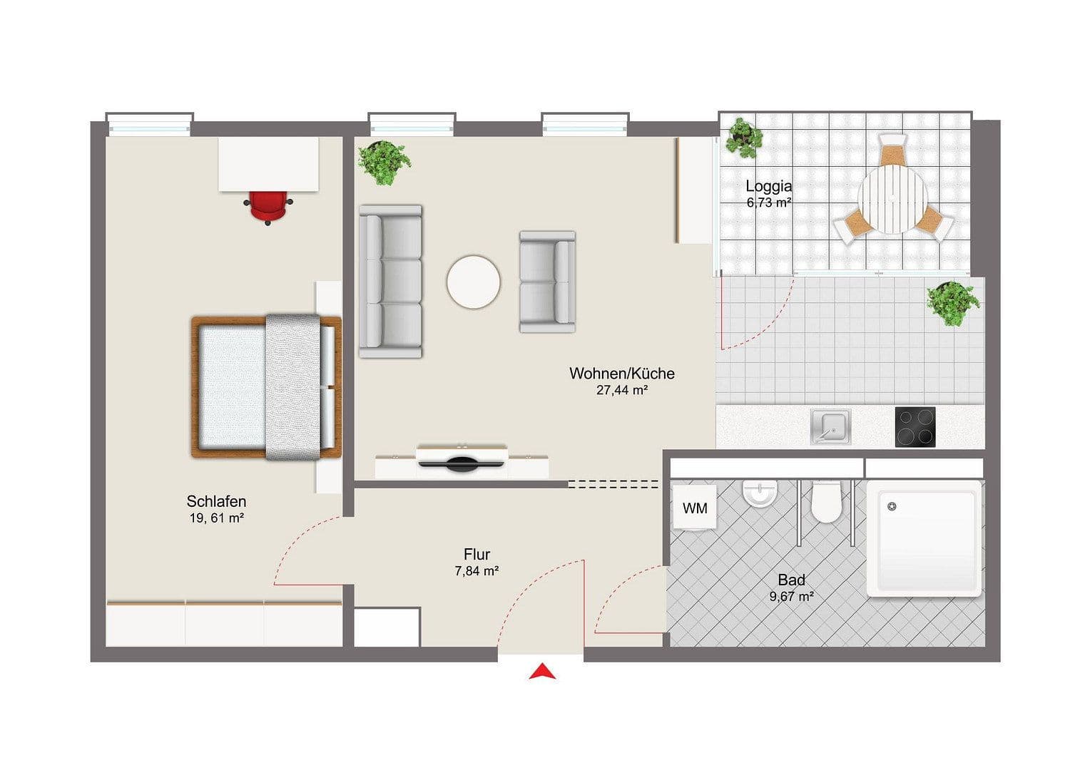 Prenájom bytu 2-izbový 67 m², Steinweg 1-3, Gehrden, Dolné Sasko Prenájom bytu 2-izbový 67 m², Steinweg 1-3, Gehrden, Dolné Sasko